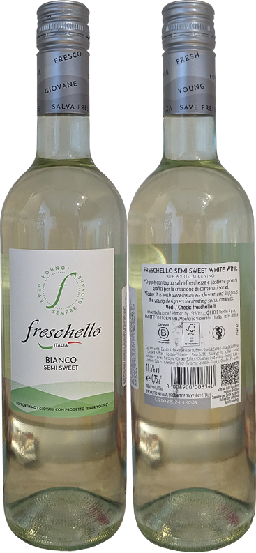 Вино Freschello Bianco Semi Sweet в бутылке 0,75 литра